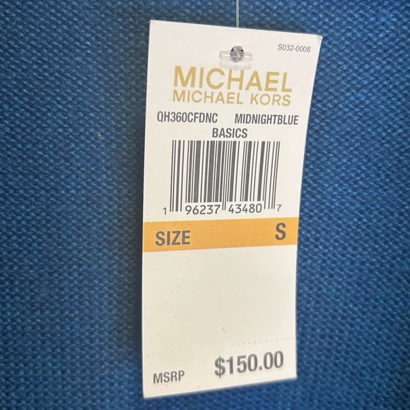 💙”Michael Kors” NWT Blue Cardigan w/ Stripes & Pockets Size S🩵 - Picture 5 of 12